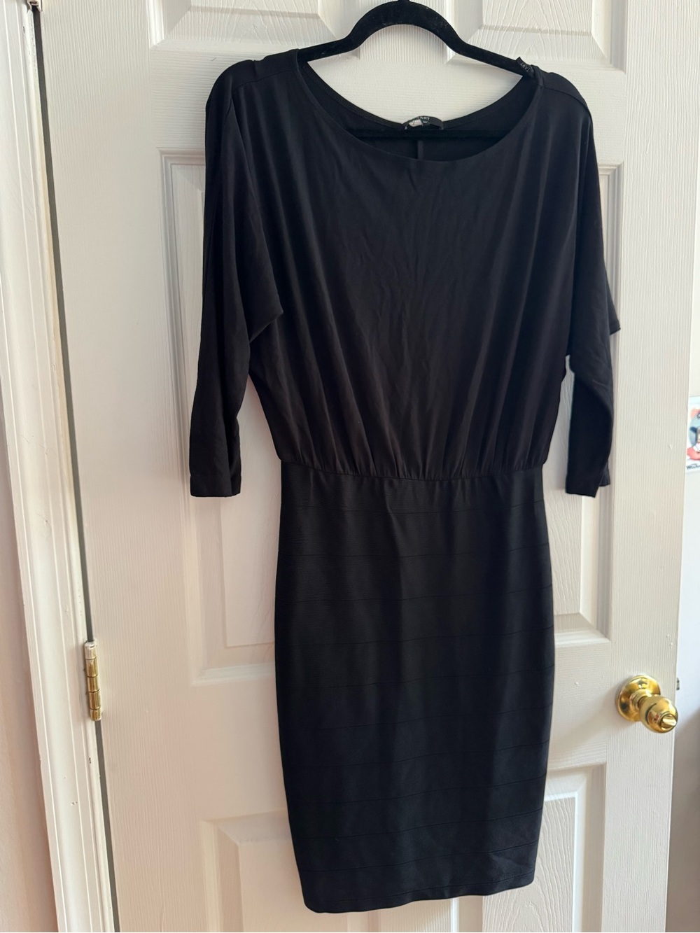 Tart Black Midi Dress with Blouson Top Size M